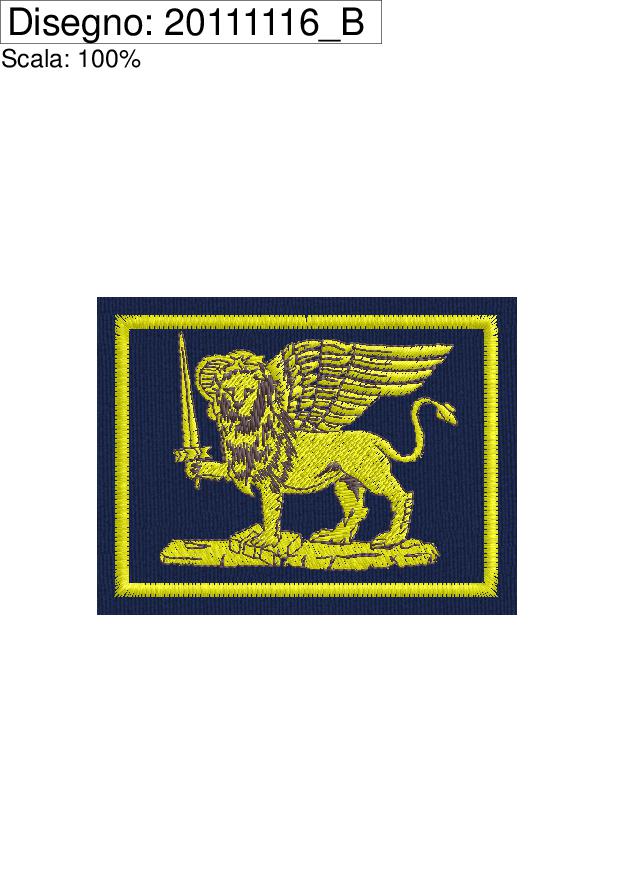 Miniatura Programma per macchina da ricamo leone di San Marco con spada 6,5 X 5