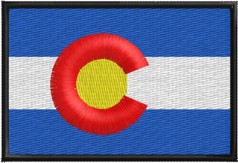 Bandiera tutta con ricamo dello stato del COLORADO