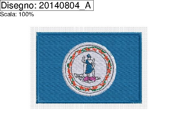 Bandiera tutta con ricamo dello stato della VIRGINIA