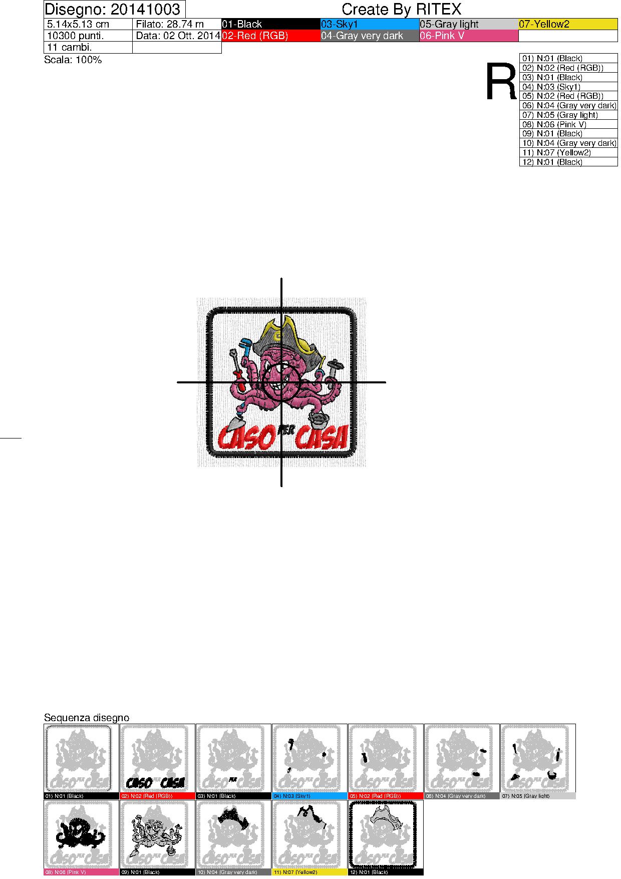 Stemma ricamato cm.5 x 5 logo Artigiano Casa per Casa