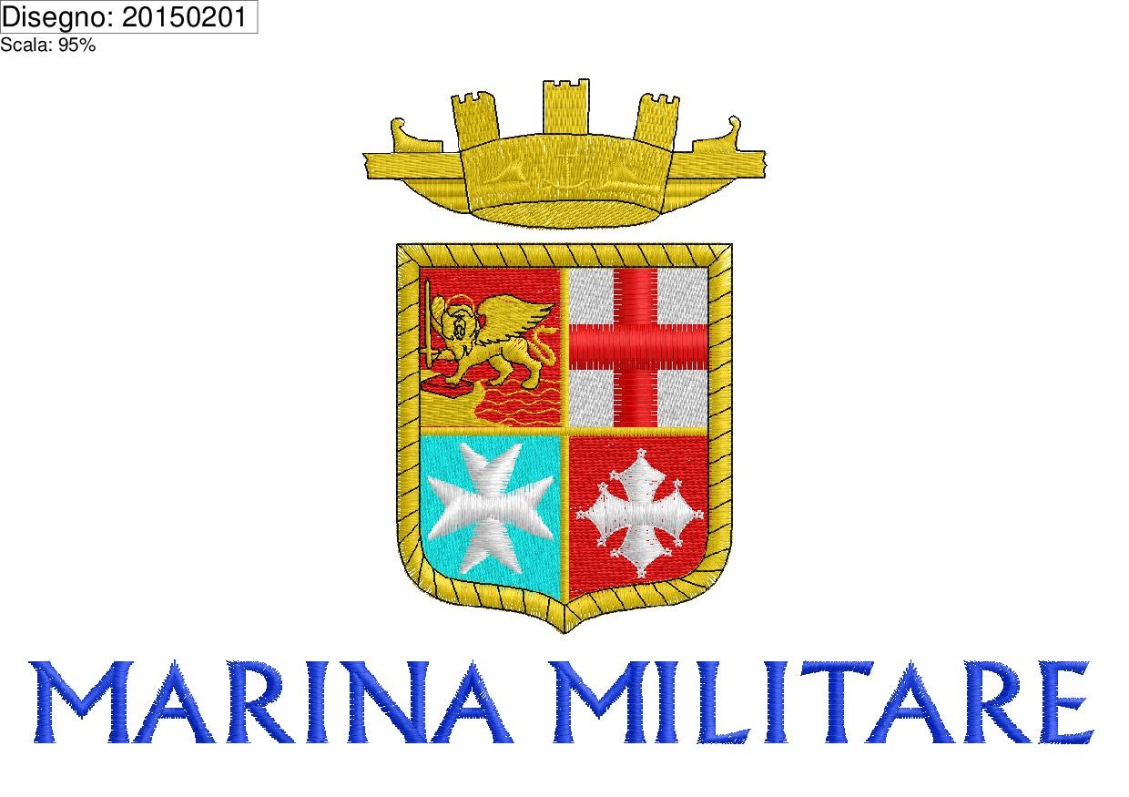 Programma ricamo marina militare su base cm. 21