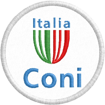 Ricamo logo CONI su diametro mm. 60