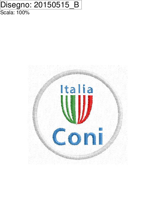 LOGO Coni programma ricamo su diametro mm. 60