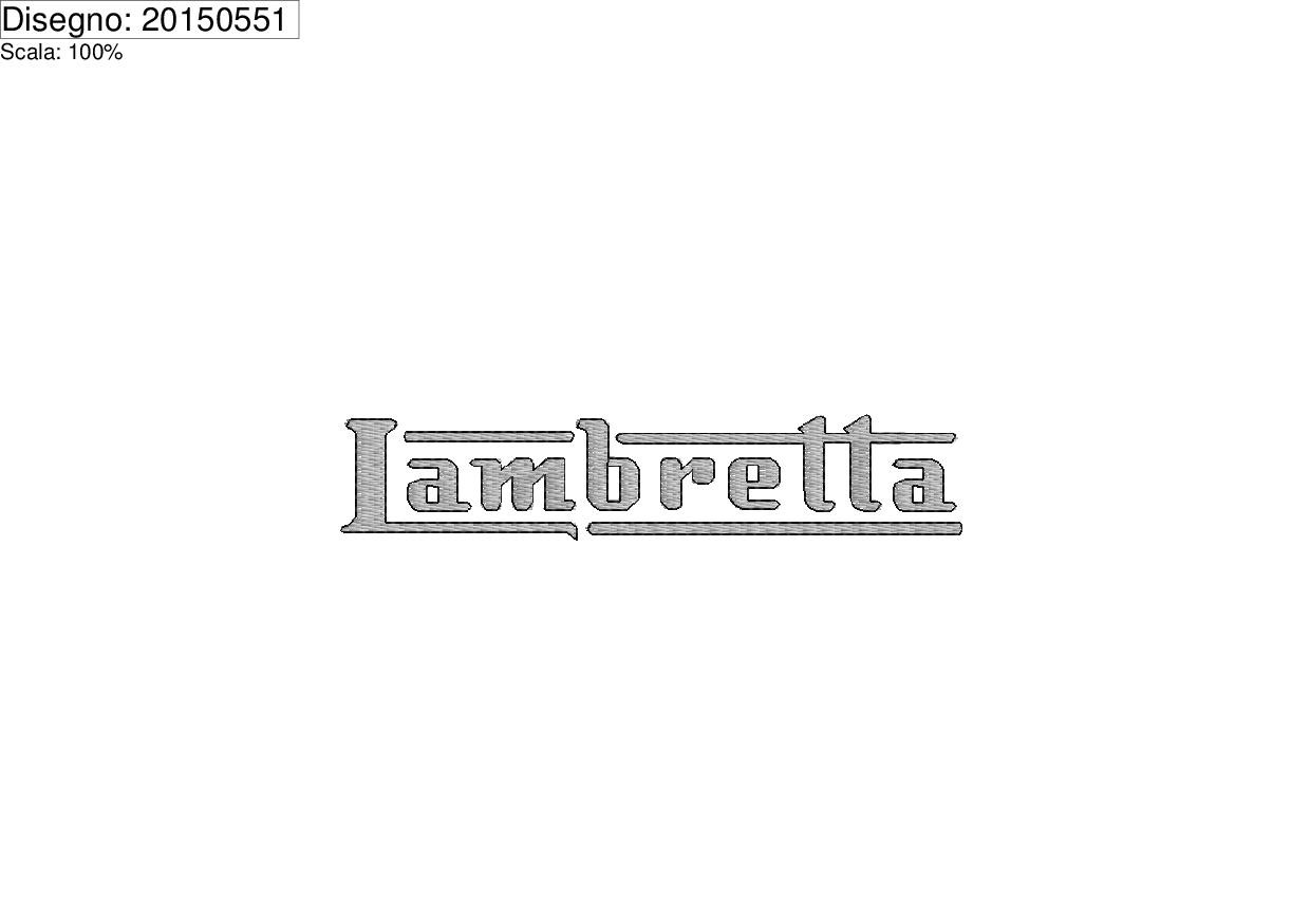 Programma di ricamo scritta LAMBRETTA  cm.10