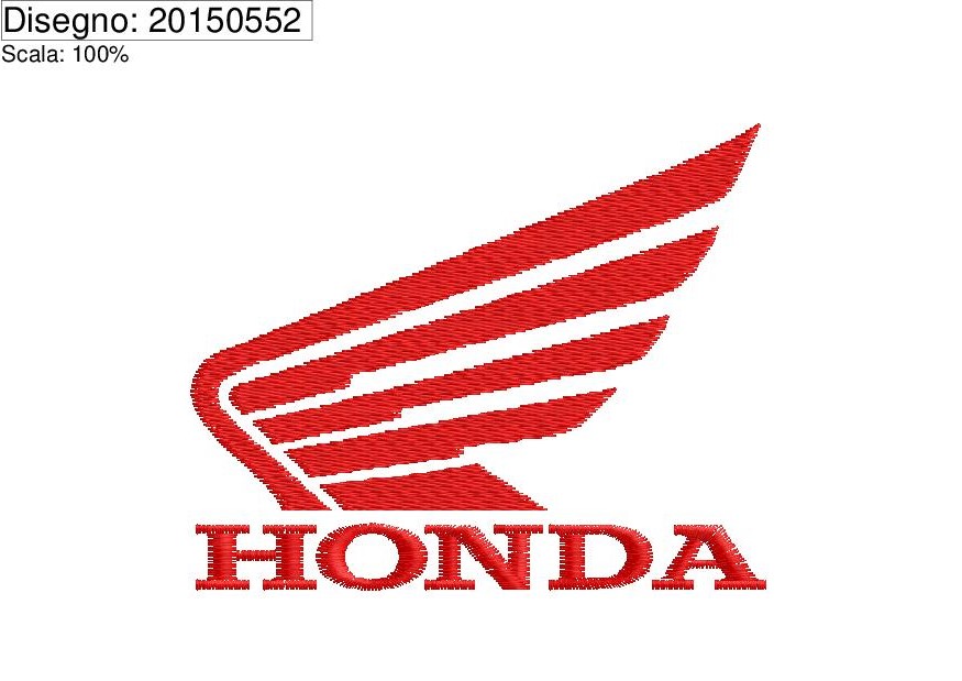 Programma di ricamo Stemma Honda alato verso sinistra