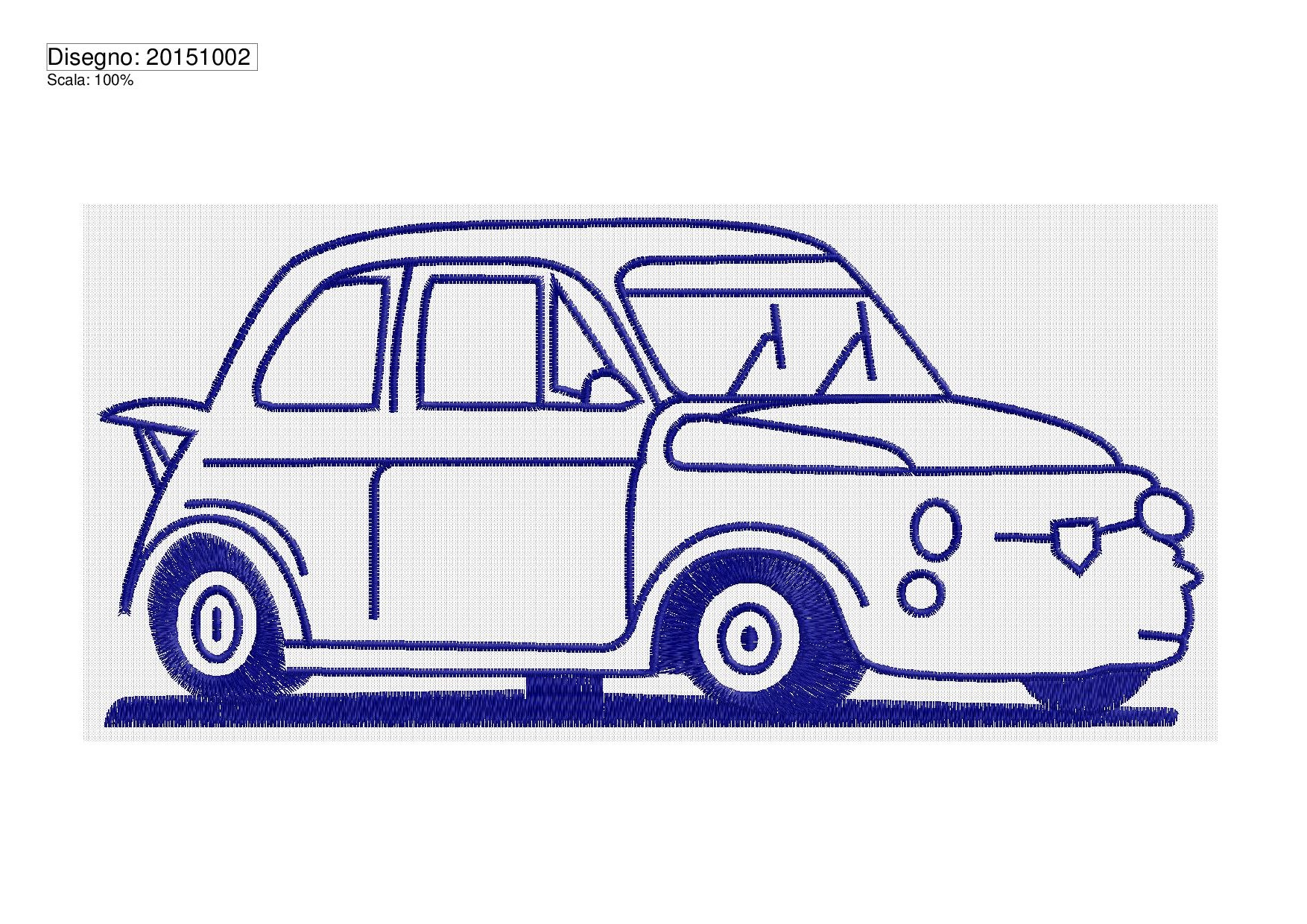 Icona ricamo profilo FIAT 500 su base cm.25