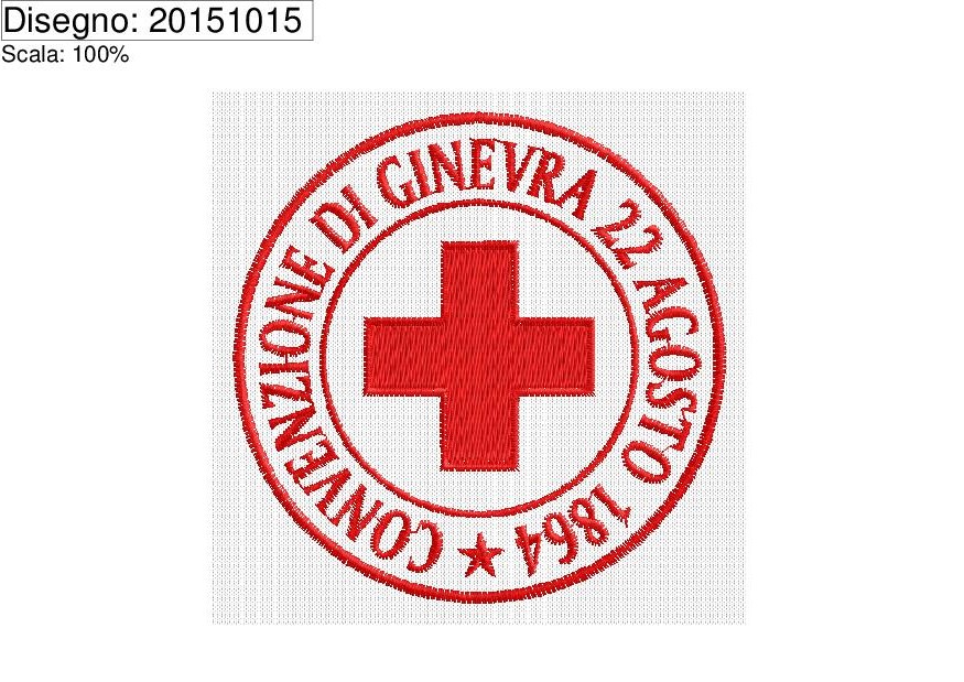 Icona ricamo Bollo tondo convenzione di ginevra diametro 75 mm.