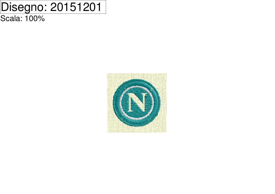 Icona ricamo Bollo tondo in negativo diametro 25 NAPOLI Calcio.