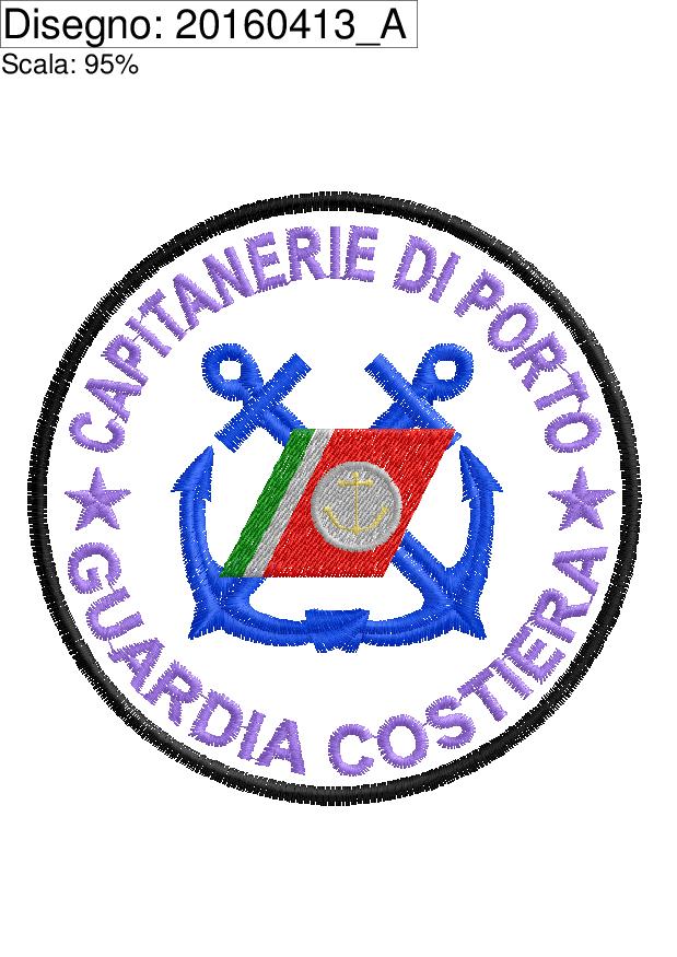 Icona file ricamo CAPITANERIA DI PORTO diametro cm.10