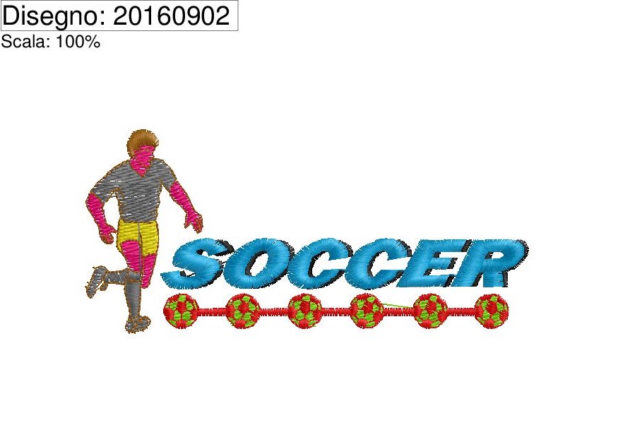 Icona ricamo calciatore SOCCER