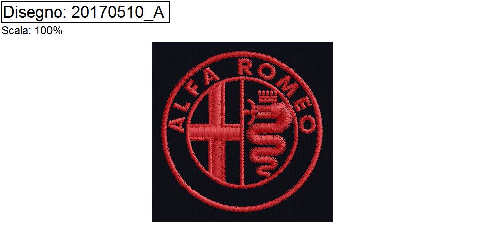 Miniatura Programma di ricamo logo monocolore ALFAROMEO diametro cm.5