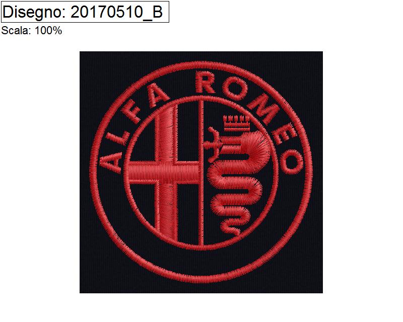 Miniatura ricamo logo monocolore ALFAROMEO diametro cm.7