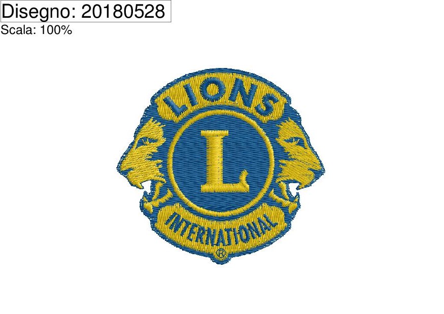 Miniatura Programma di ricamo LOGO LIONS international cm. 7 x 6,5