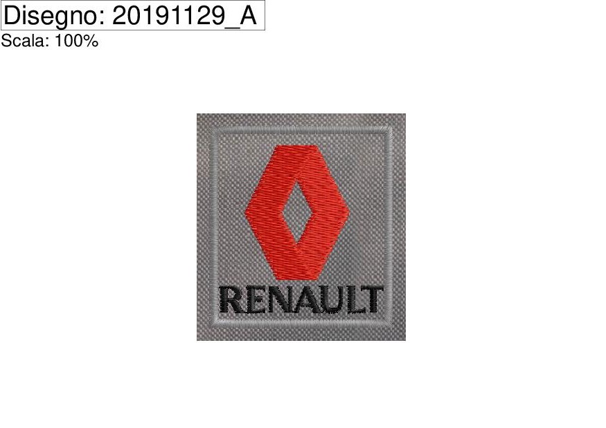 Icona Programma di ricamo Etichetta RENAULT cm. 4,5 x 5