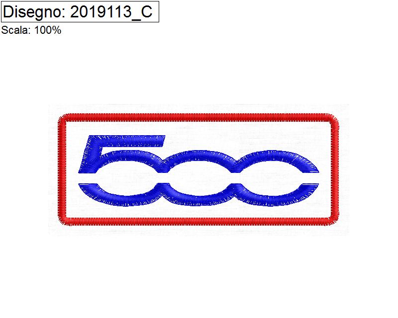 Miniatura programma di ricamo patch Logo --500-- cm. 9 x 3,5