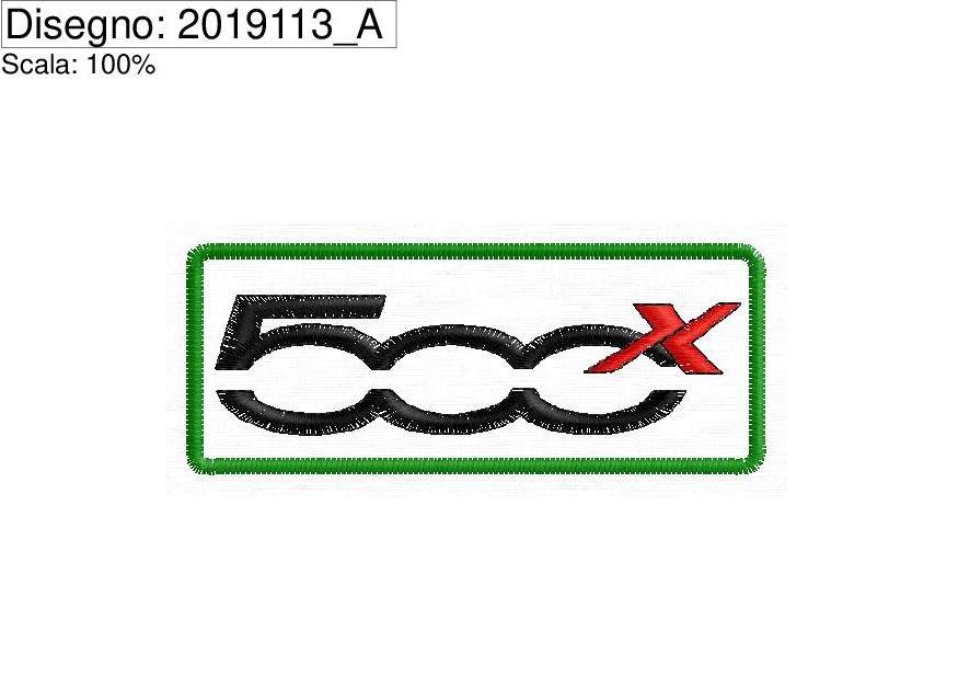 Icona Programma di ricamo patch Logo 500 X cm. 9 x 3,5
