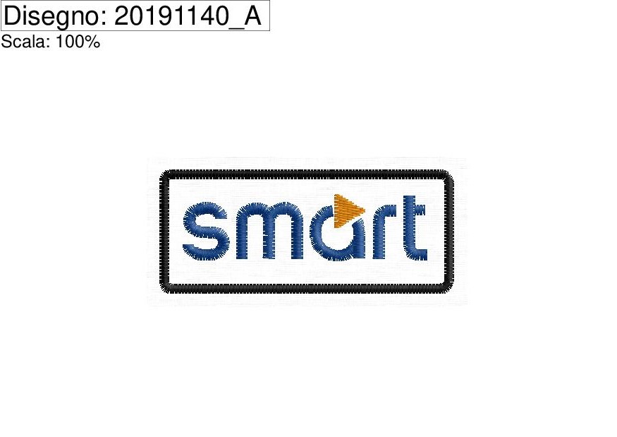 Miniatura Programma di ricamo patch Logo SMART  cm. 7 x 3