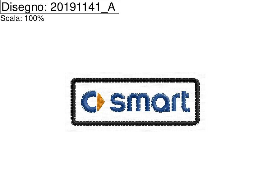 Moniatura Programma di ricamo Vecchio patch Logo SMART  cm. 7 x 2.5
