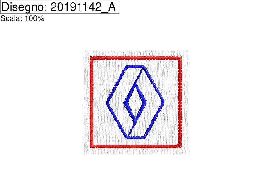 Miniatura Programma di ricamo Logo RENAULT cm. 5 x 5