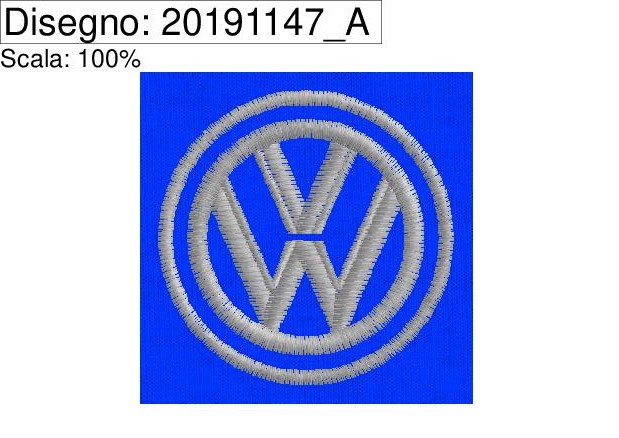 Miniatura Programma di ricamo nuovo logo WOLKSWAGEN diam. 5 cm.