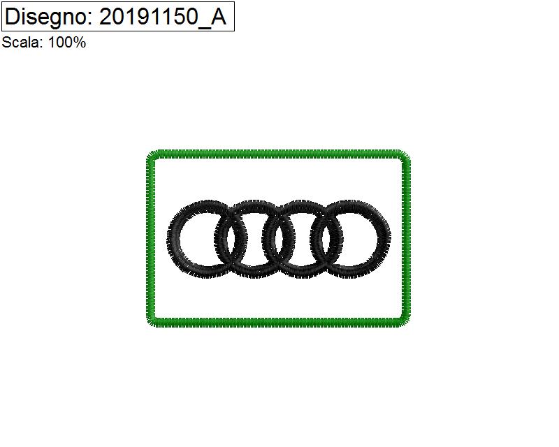 Miniatura Programma di ricamo logo AUDI su base cm.6