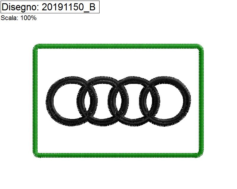 Icona Programma di ricamo logo AUDI su base cm.9