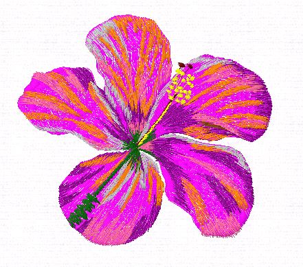Miniatura programma Ricamo fiore di ibisco sfumato