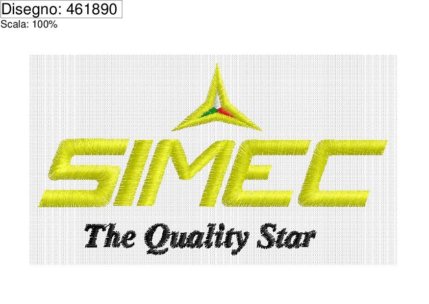 Icona  ricamo SIMEC the quality star su base cm.12