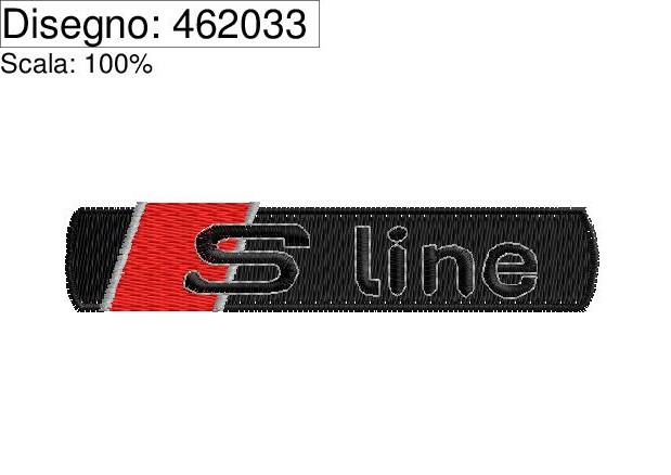 Icona Programma di ricamo logo AUDI S line su base cm. 8