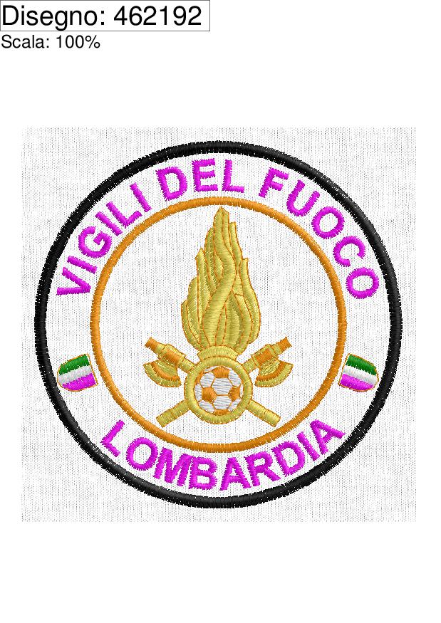 Icona Programma di ricamo LOGO Vigili del fuoco diam.85 mm.