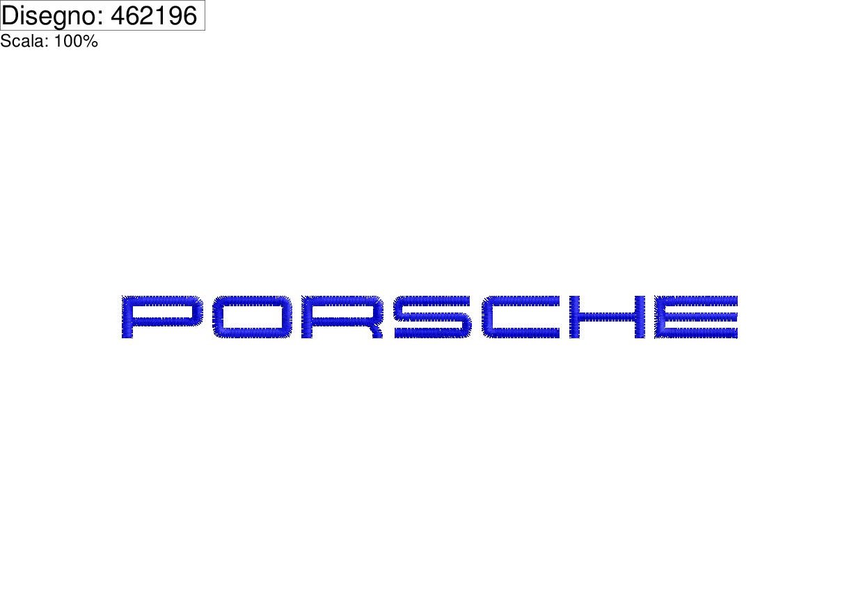 Icona Programma di ricamo scritta PORSCHE su base cm.15