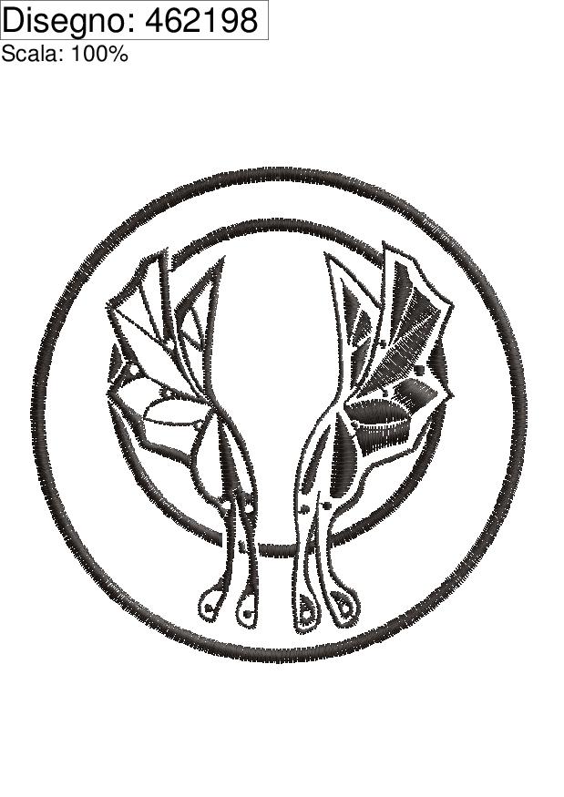 Icona ricamo Logo tondo con 2 ali diam. 9,2 cm.