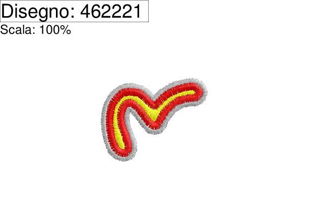 Icona Programma di ricamo logo virgola con3 bordi