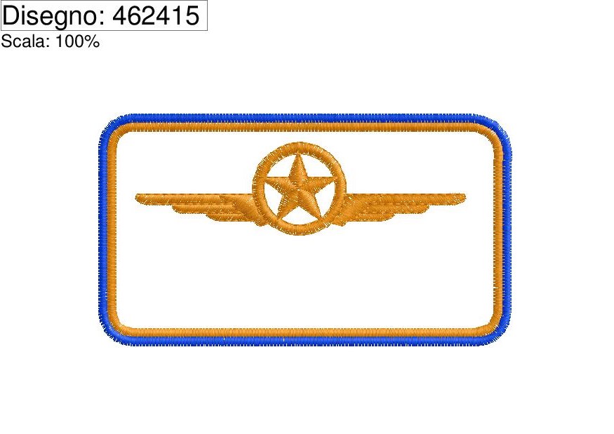 Miniatura Programma ricamo mostrina militare con STELLA, personalizzabile con nome