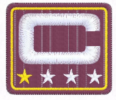 Miniatura File di ricamo Rettangolo C 4 stelle cm. 7,5 x cm. 6,5