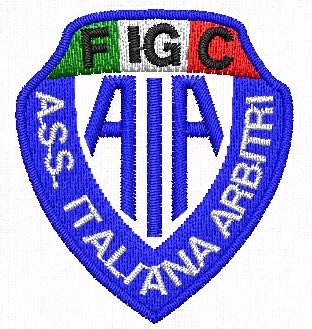 Miniatura file di ricamo Logo AIA FIGC arbitri su base cm.4