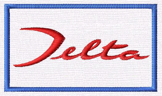 Miniatura programma di ricamo Logo  Delta cm. 7.5 x 4.5