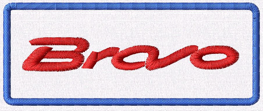 Miniatura file di ricamo Logo Bravo Auto cm. 9 x cm 3,5
