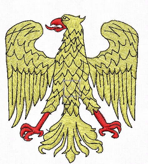 Miniatura file per macchina da ricamo Aquila friuli cm. 7 x 6