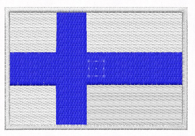 Icona ricamo Bandiera FINLANDIA su base cm.9