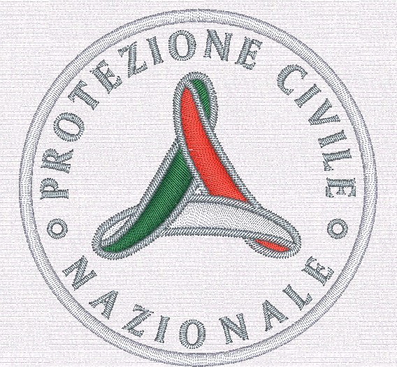Miniatura File di ricamo PROTEZIONE CIVILE NAZIONALE diam. 75 mm.