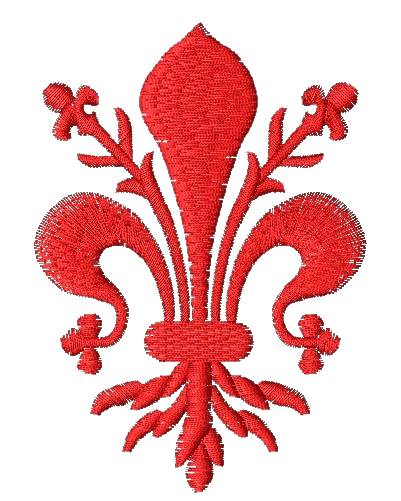 Miniatura file ricamo Giglio fiorentino mm. 90 x 65