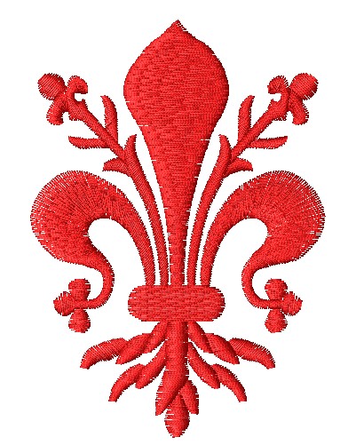 Icona file ricamo Giglio fiorentino mm. 90 x 65