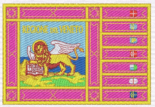 Minaitura file di ricamo Bandiera Regione Veneto completamente ricamata cm. 10 x 7
