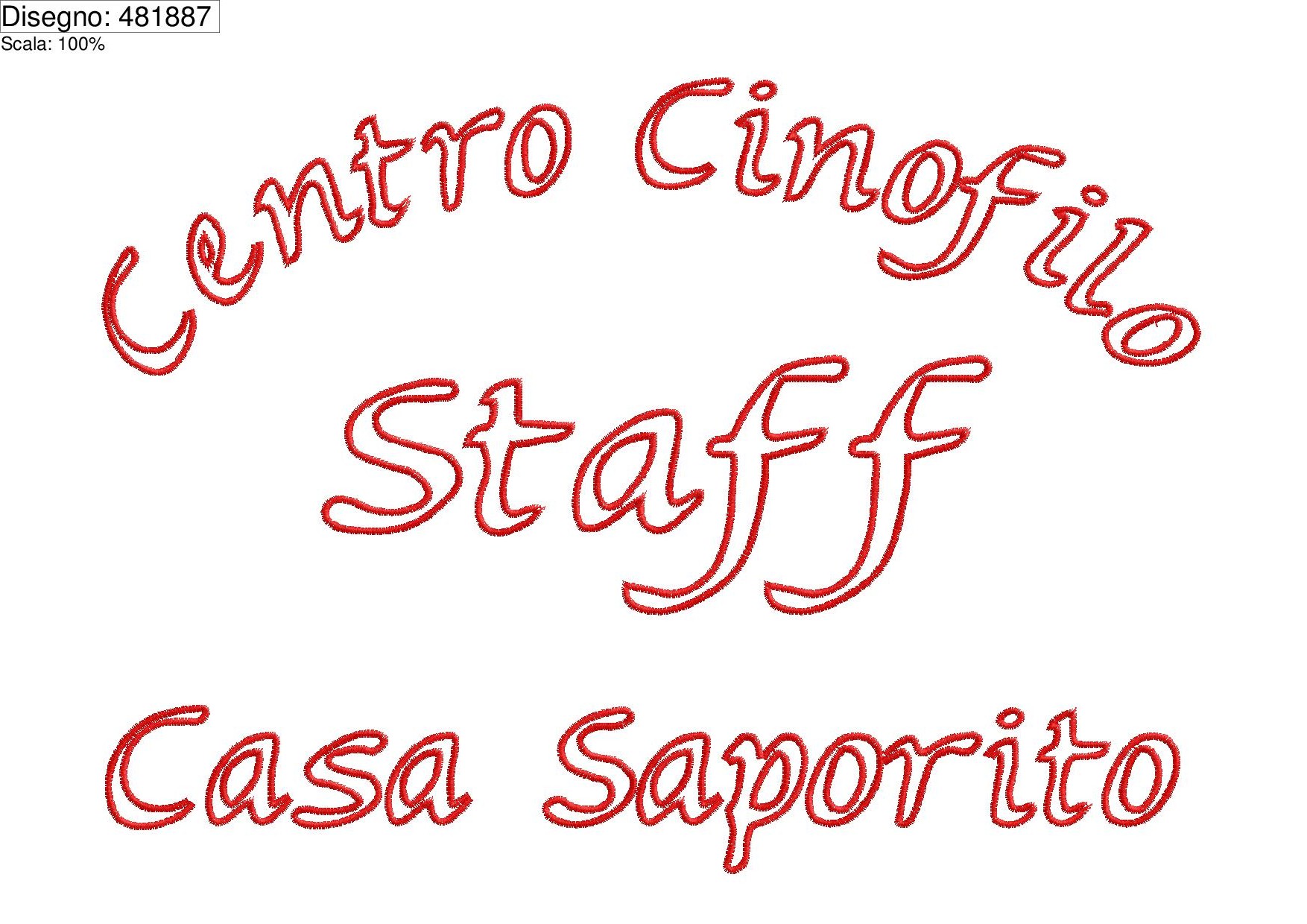 Icona ricamo Staff centro cinofilo su base cm.25