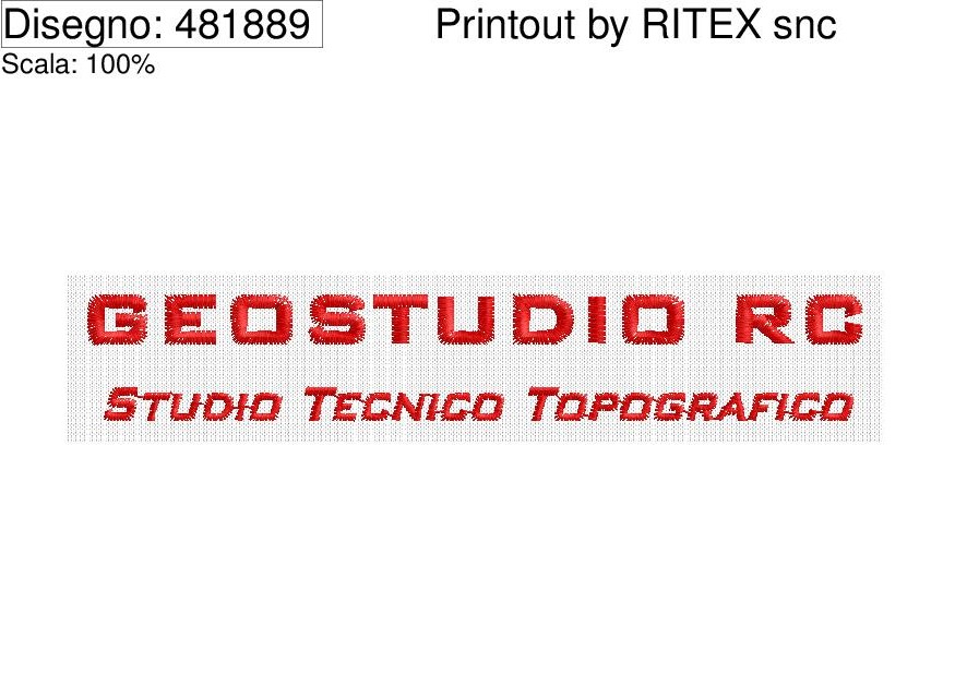 Icona ricamo GEOSTUDIO RC su base cm.12