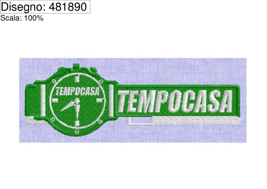 Icona ricamo Logo TEMPOCASA su base cm.12