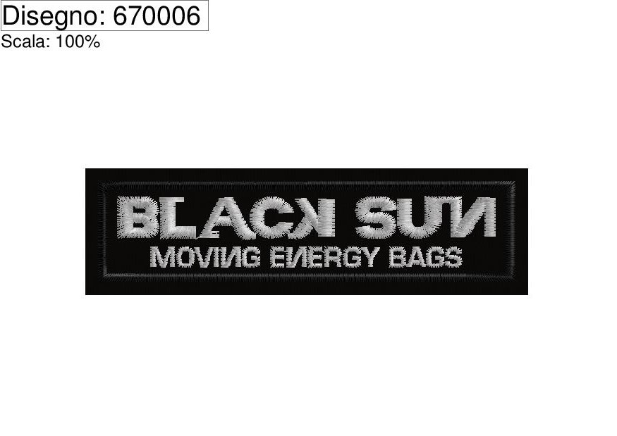 Icona prg.ricamo Patch BLACK SUN su base cm.10