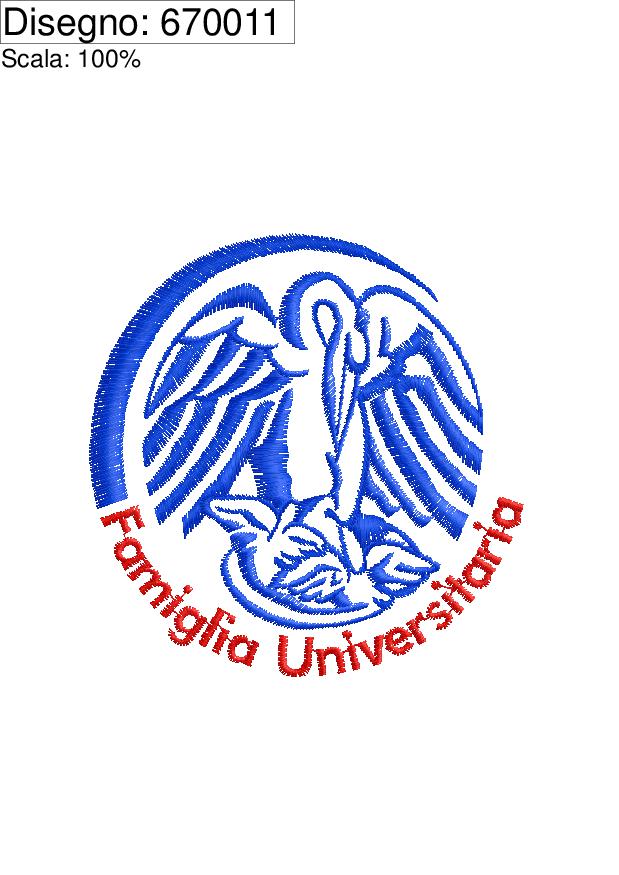 Icona ricamo Logo Famiglia universitaria