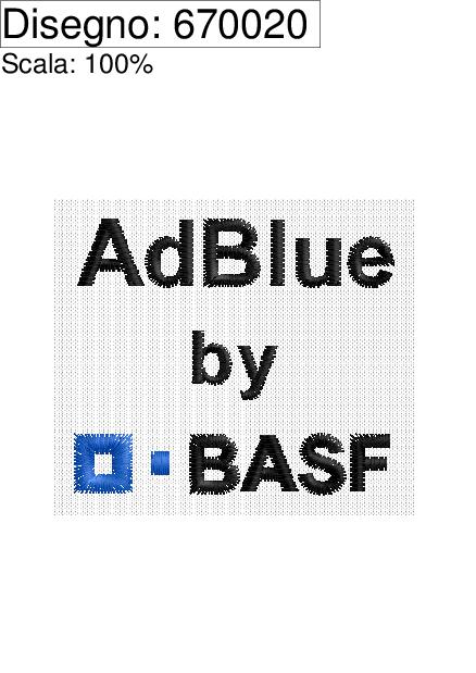 Icona.ricamo AdBlue BASF su base cm. 5 x 4